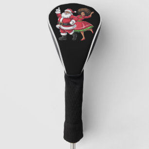 African Santa Mrs Claus Dancing American Christmas Golf Head Cover
