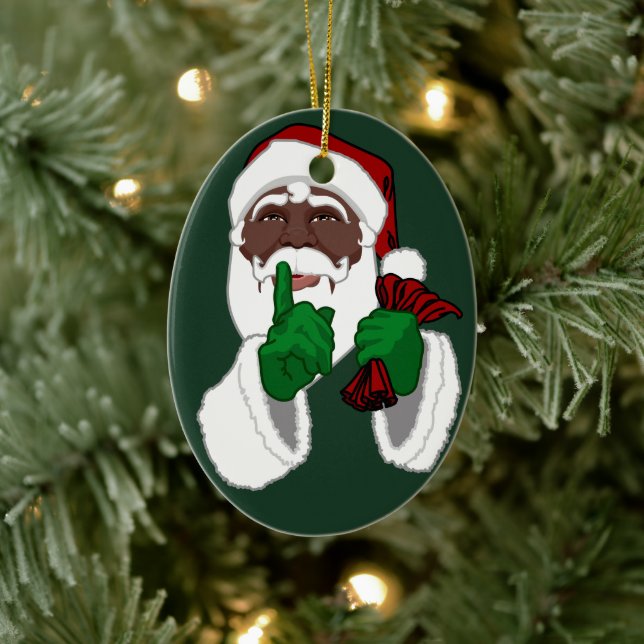 African Santa Ornament Black Santa Christmas Decor (Tree)