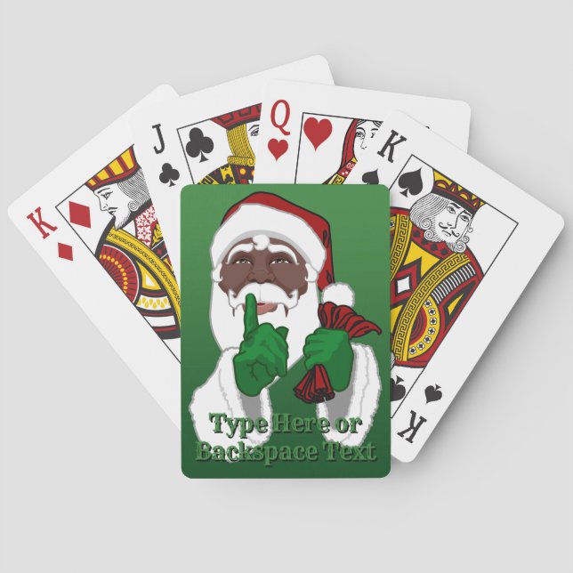 African Santa Playing Cards Personalised Cards (Back)