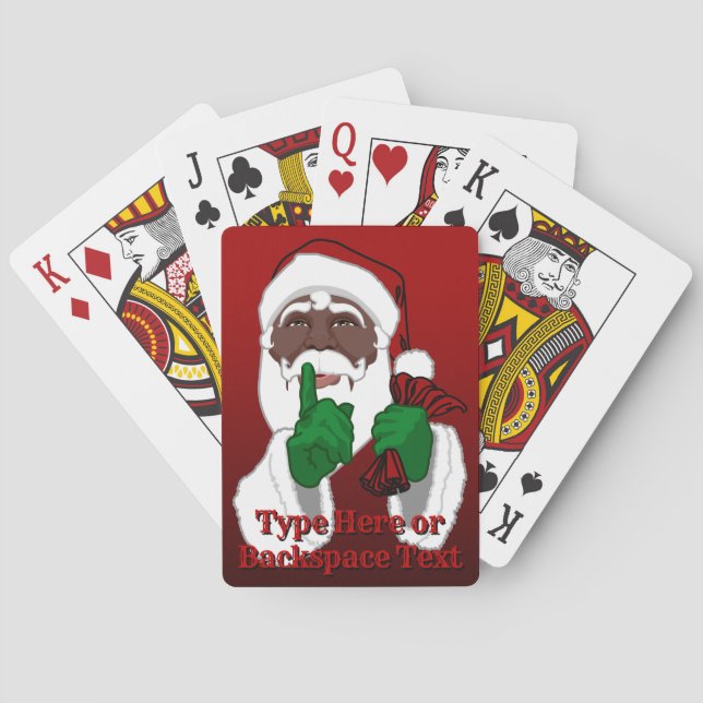 African Santa Playing Cards Personalised Cards (Back)