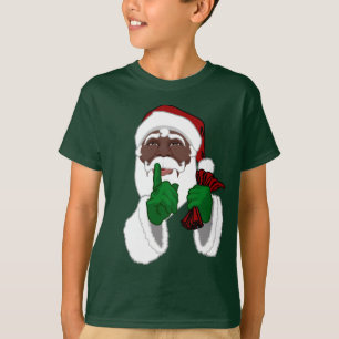 African Santa Shirt Kid's Black Santa T-Shirts
