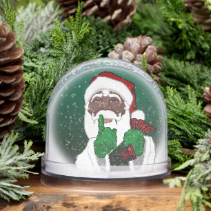 African Santa Snow Globe Custom Christmas Gifts