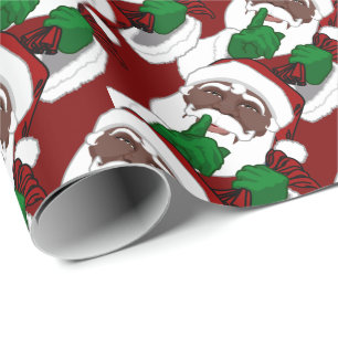 African Santa Wrapping Paper Christmas Paper