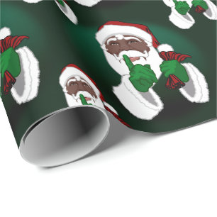 African Santa Wrapping Paper Christmas Paper
