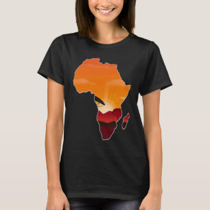 African Savannah Sunset Traditional African Map T-Shirt