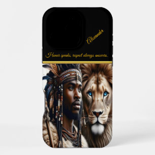 African savannah warrior at dusk iPhone 16 pro max case