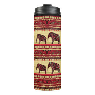 African seamless ethno traditional elephant triabl thermal tumbler
