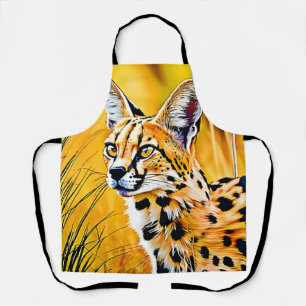 African Serval Art Apron