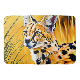 African Serval Art Bath Mat