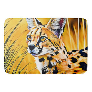 African Serval Art Bath Mat