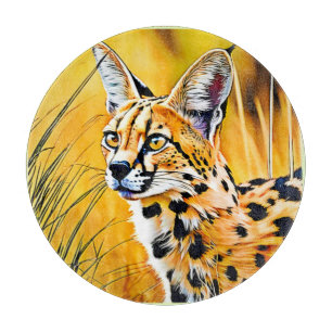 African Serval Art Cutting Board