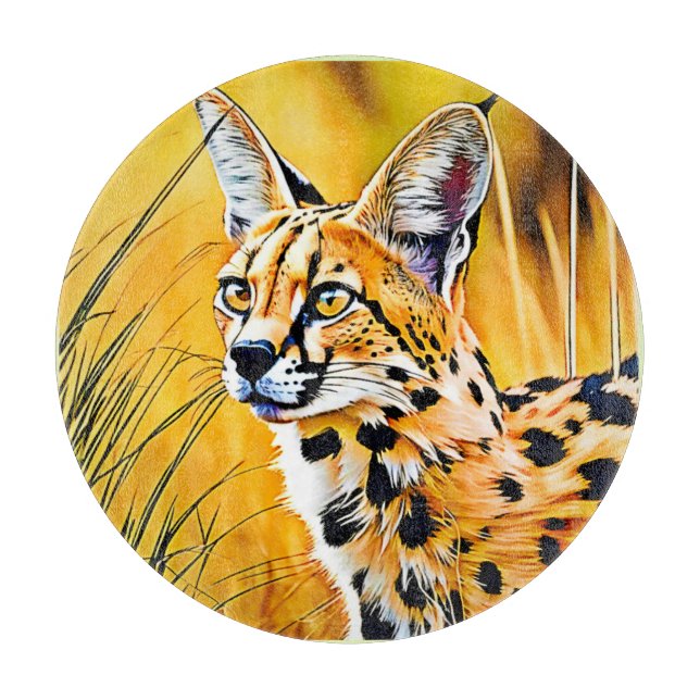 African Serval Art Cutting Board (Front)