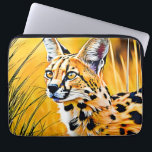 African Serval Art Laptop Sleeve<br><div class="desc">A striking serval in a savanna setting,  captured in a detailed artwork. Discover this African wildlife art,  perfect for animal lovers! (This Design Made With AI). Place Order Today and Embrace the Joy of Shopping!</div>