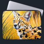 African Serval Art Laptop Sleeve<br><div class="desc">A striking serval in a savanna setting,  captured in a detailed artwork. Discover this African wildlife art,  perfect for animal lovers! (This Design Made With AI). Place Order Today and Embrace the Joy of Shopping!</div>