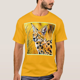African Serval Art T-Shirt