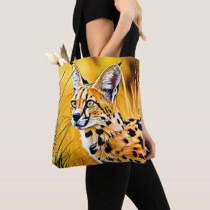 African Serval Art Tote Bag