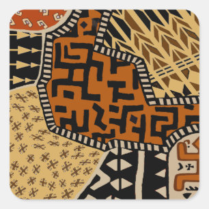 African Shaman Earth Spirits Square Sticker
