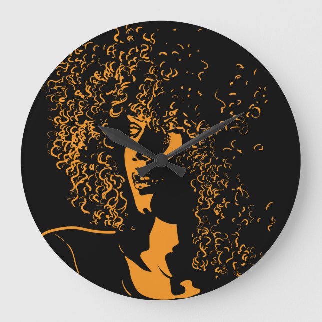 African Silhouette: Vintage Contrast. Large Clock (Front)