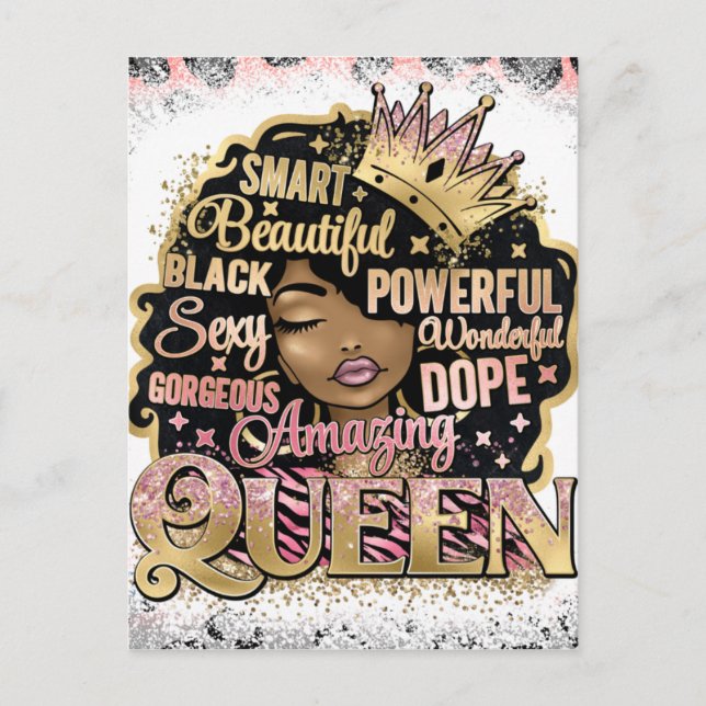 African Sista Black Queen Melanin Woman Sistas Fun Postcard (Front)