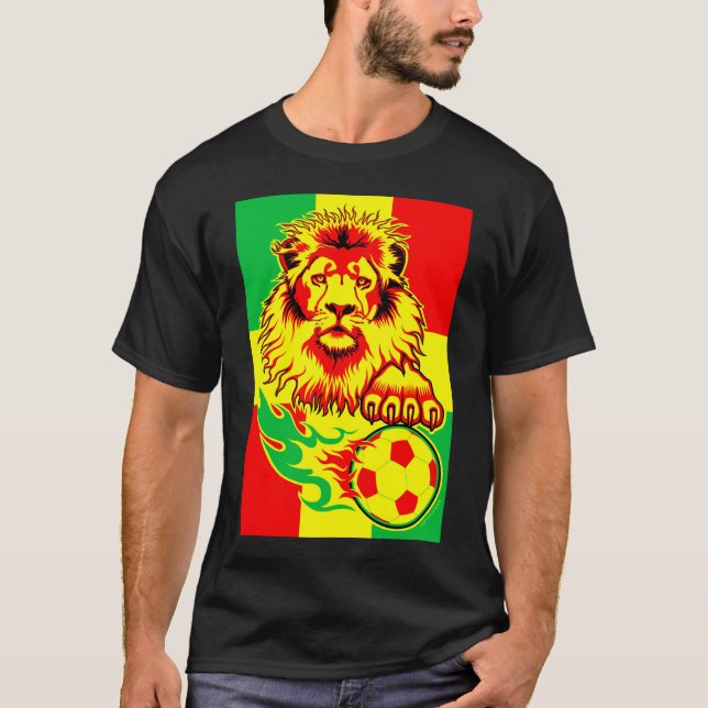 African Soccer Lion T-Shirt (Front)