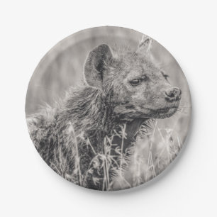 African Spotted Hyena Paper Plate