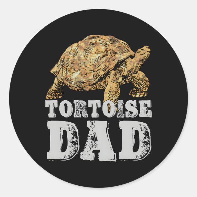 African Spurred Dad Sulcata Tortoise Classic Round Sticker (Front)