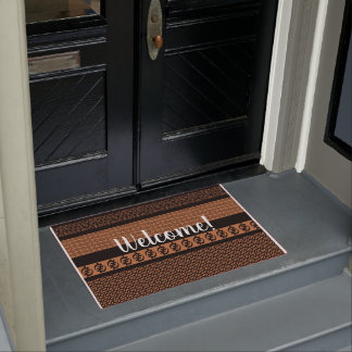 African Style Adinkra Pattern Personalised Doormat