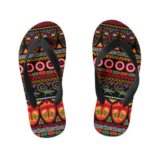 African Style: Decorative Pattern Delight. Kid's Flip Flops