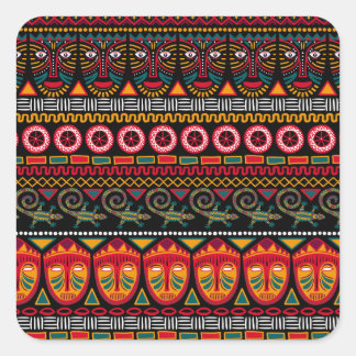 African Style: Decorative Pattern Delight. Square Sticker