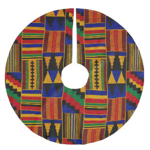 African Style Kente Cloth Brushed Polyester Tree Skirt