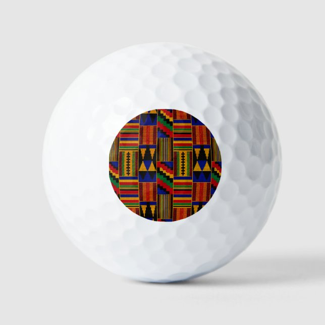 African Style Kente Cloth Golf Balls (Front)