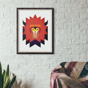 African Style Lion Art Canvas Print