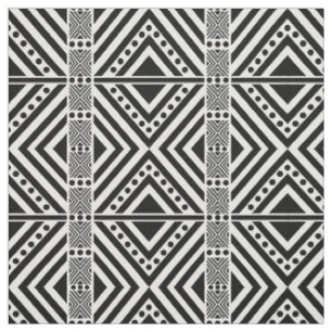 African Style Seamless Pattern. Black Colour Fabric