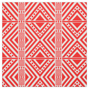 African Style Seamless Pattern. Red Colour Fabric