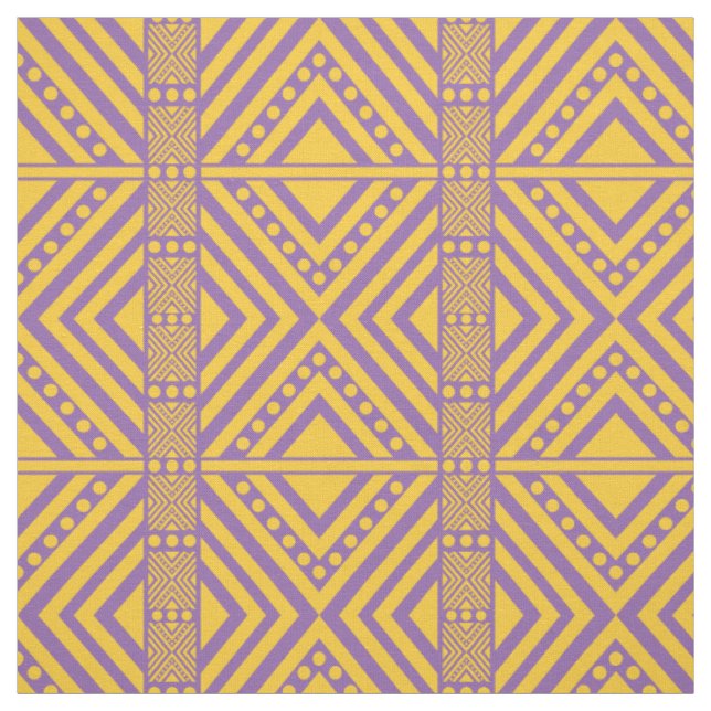 African Style Seamless Pattern. Yellow Colour Fabric (Swatch)