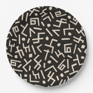 African Styles pattern Paper Plate