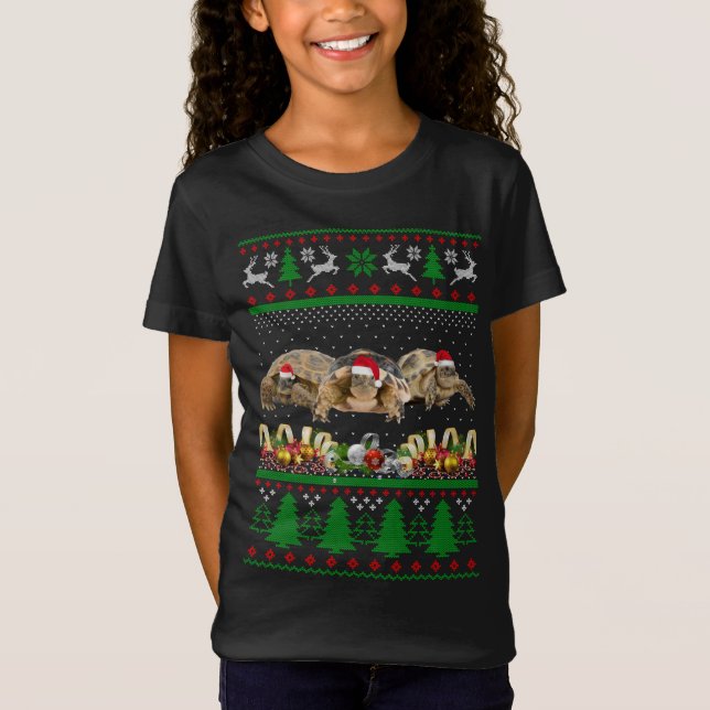 African Sulcata Tortoise Ugly Christmas Sweater (Front)