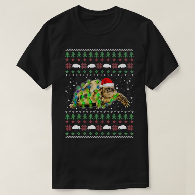 African Sulcata Tortoise Ugly Christmas Sweater  (Design Front)