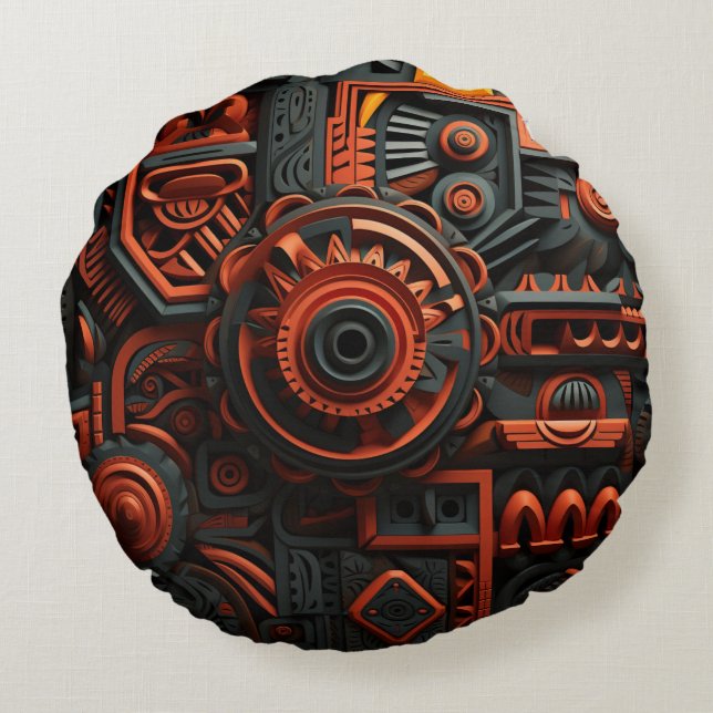 African Sun Round Cushion (Back)