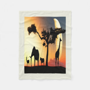 African Sunset Fleece Blanket