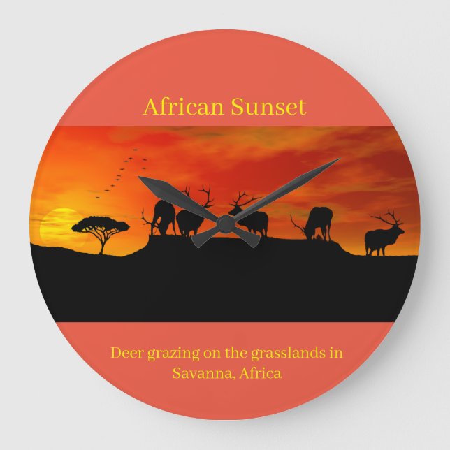 African Sunset image for Acrylic Wall Clock (Front)