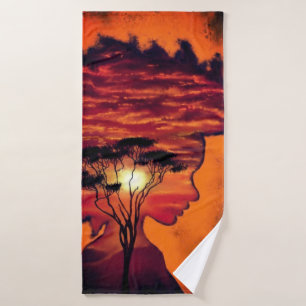 African Sunset Night Desire Fantasy Bath Towels