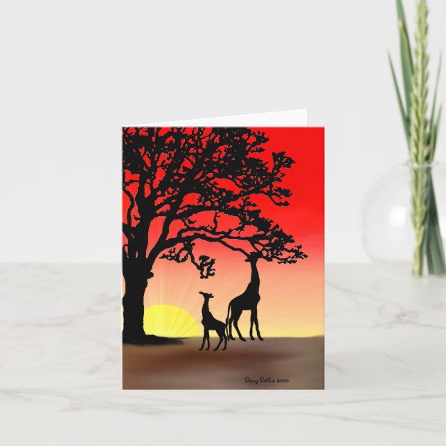 African Sunset Note Card (Front)