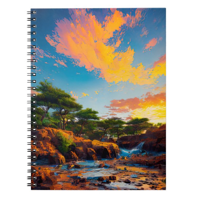 African Sunset Paints a River Notebook (Front)