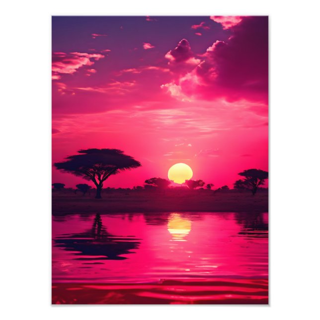African Sunset Photo Print (Front)