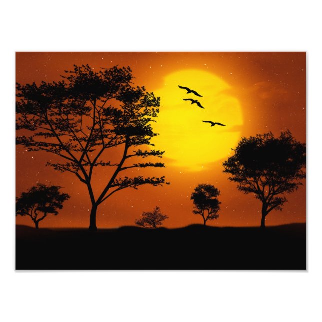 African Sunset Photo Print (Front)