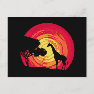 African sunset postcard
