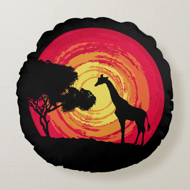 African sunset round cushion (Front)