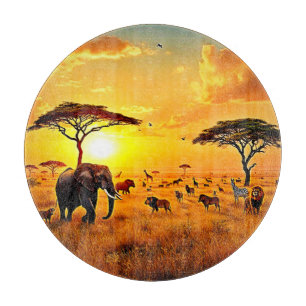 African Sunset Safari Majesty Design Cutting Board