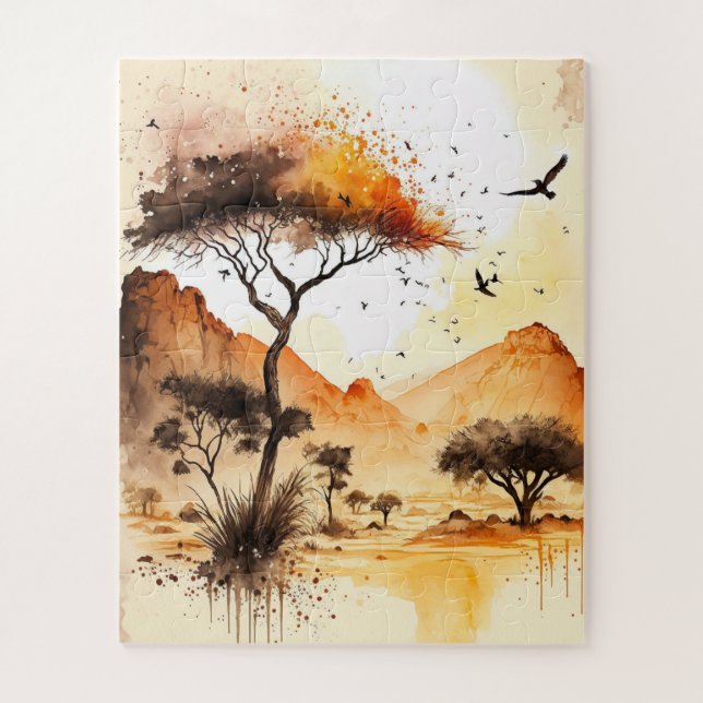 African Sunset Safari Wall Art  Jigsaw Puzzle (Vertical)